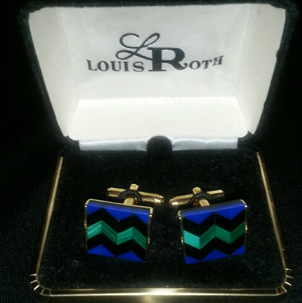 Mosaic geometrical cufflinks